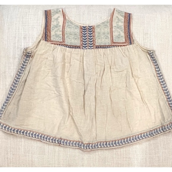 White Cross Tops - Chelsea & Violet White Embroidered Blouse Sleeveless X-Small